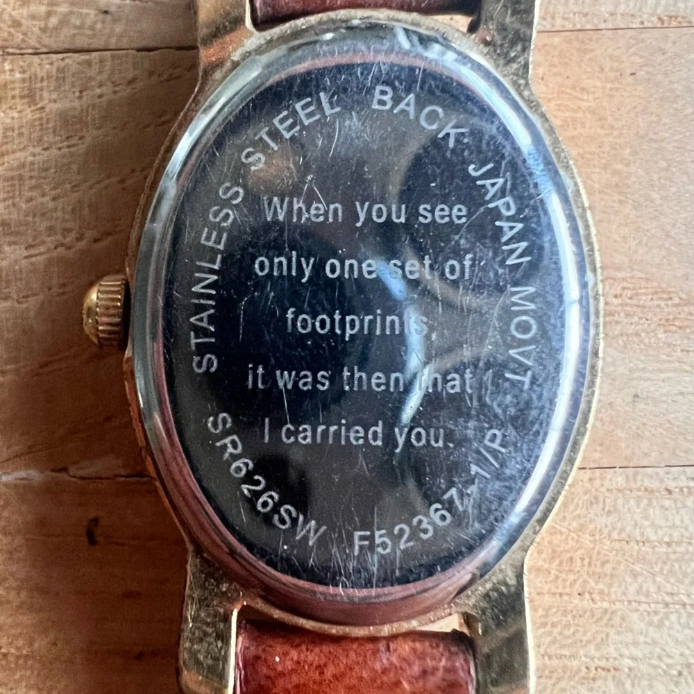 Unbranded ladies Christian prayer leather watch NEW BATTERY